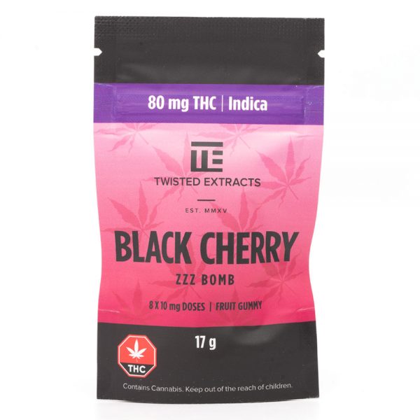 Twisted Extracts Black Cherry ZZZ Bomb THC 80MG Indica