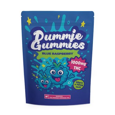 Dummie Gummies – Blue Raspberry 1000mg THC Gummies